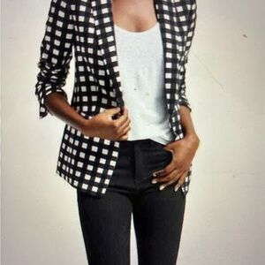 Banana Republic Black and White Grid Blazer